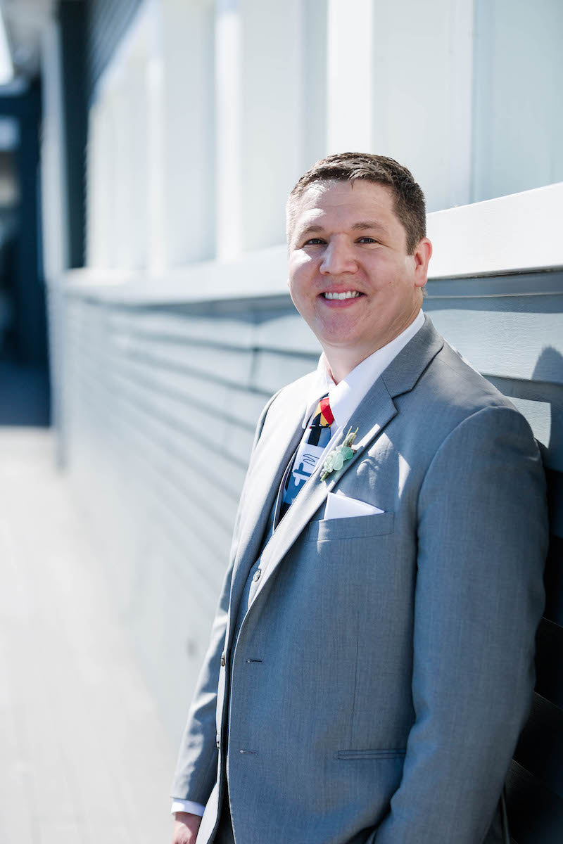 Groom Photo Outdoor Waterfront Wedding