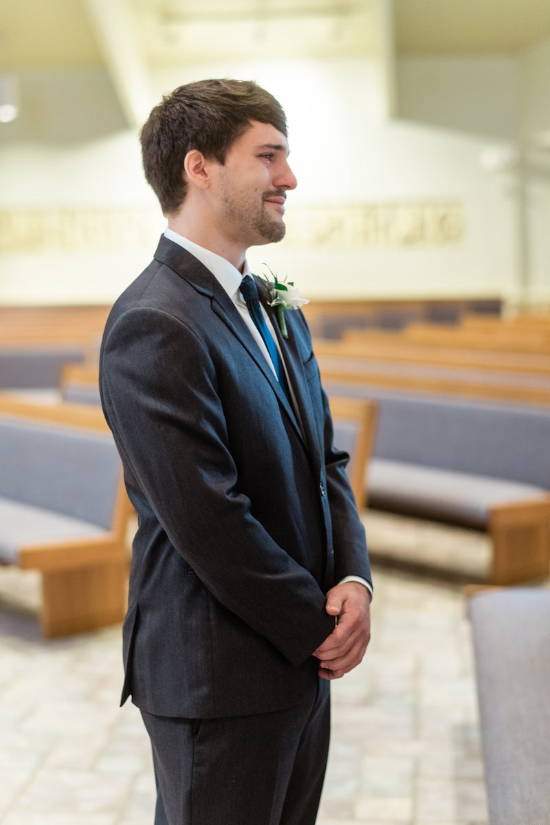 Groom Waits for Bride at Altar
