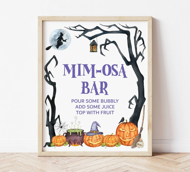 Halloween Bridal Shower Mimosa Bar Sign
