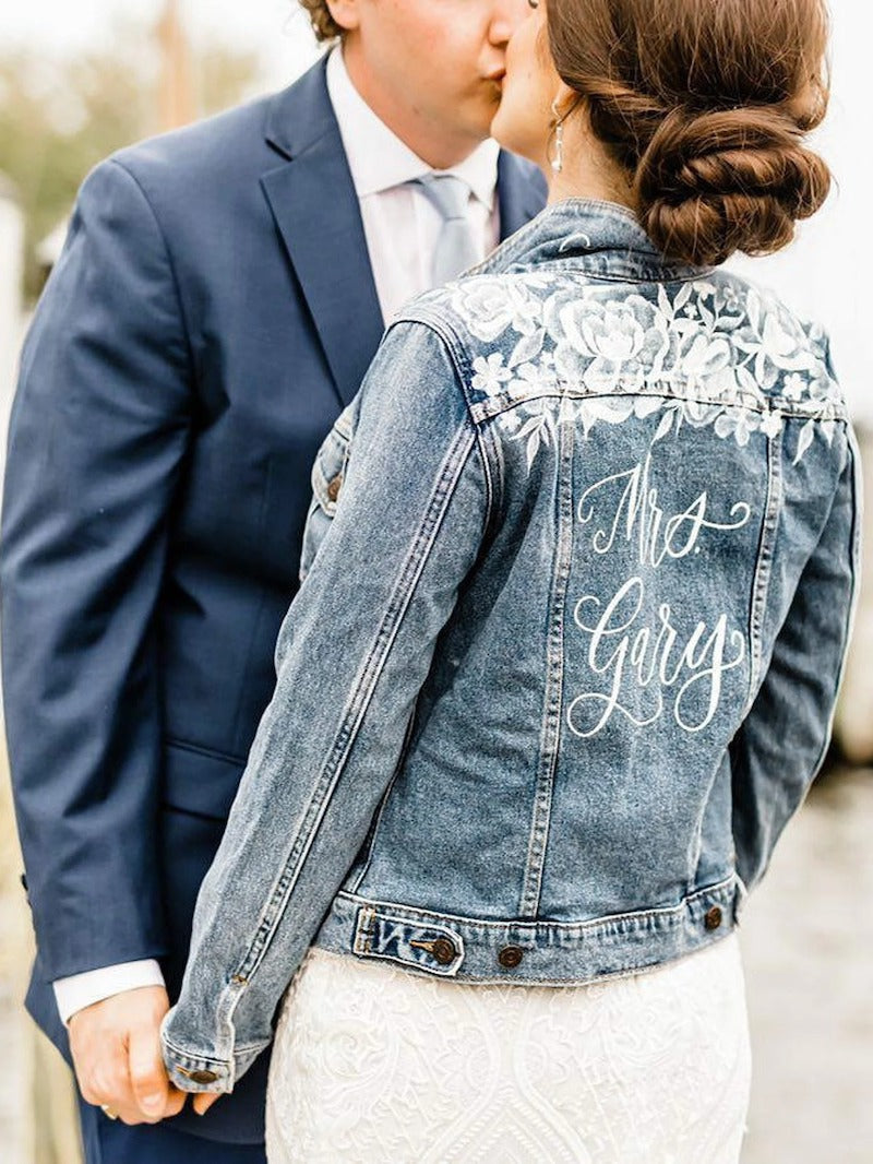 Custom Denim Jacket. Bride Denim Jacket Rhinestone Monogram -  in 2023