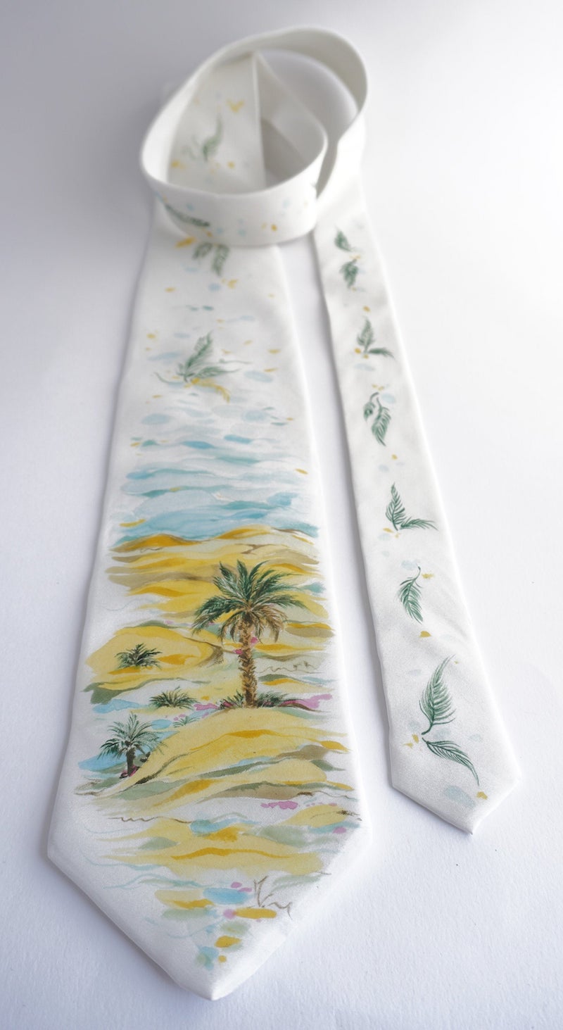 Hand Painted Palm Tree Silk Tie