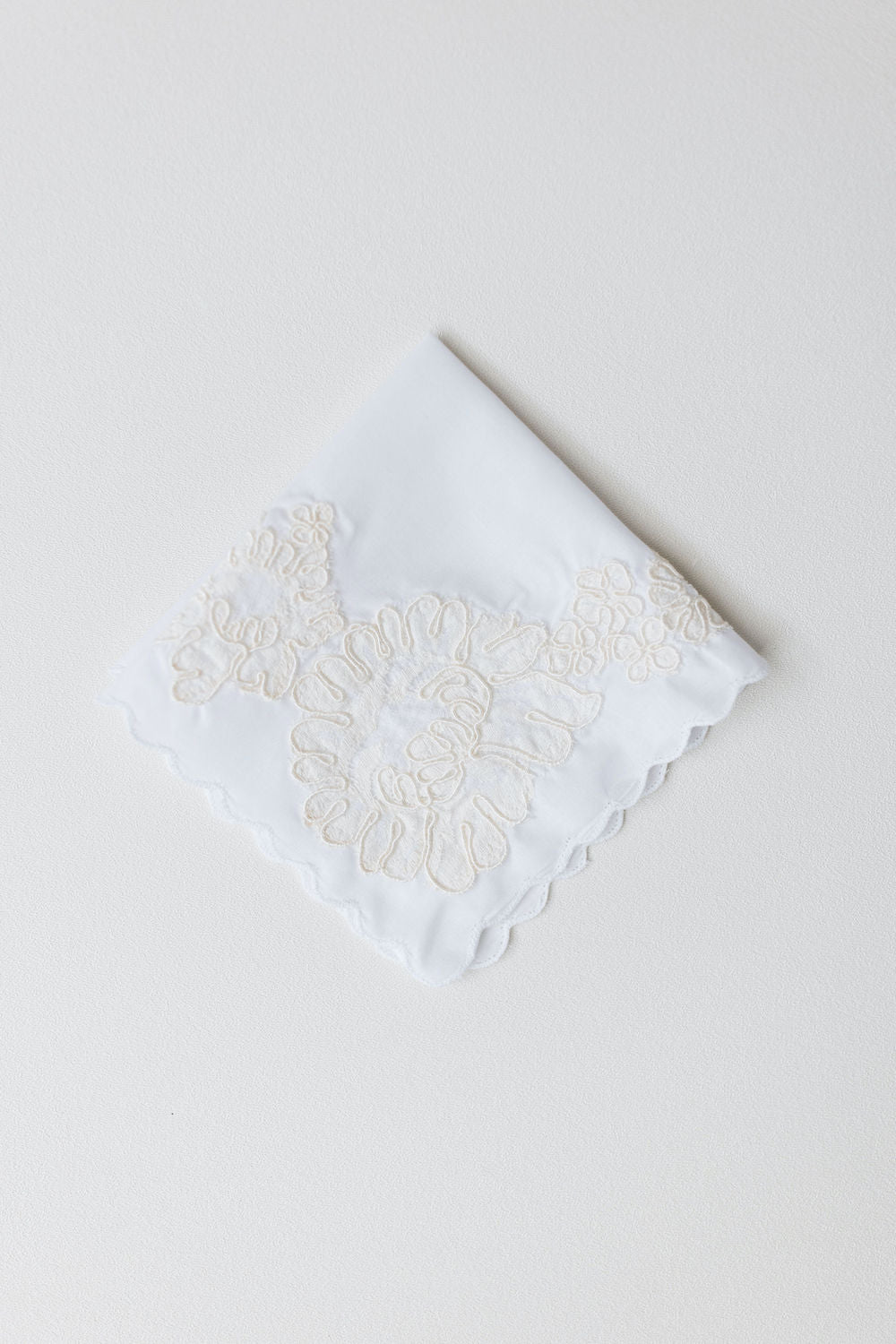 handmade wedding heirloom handkerchief from mom's wedding dress lace by The Garter Girl
