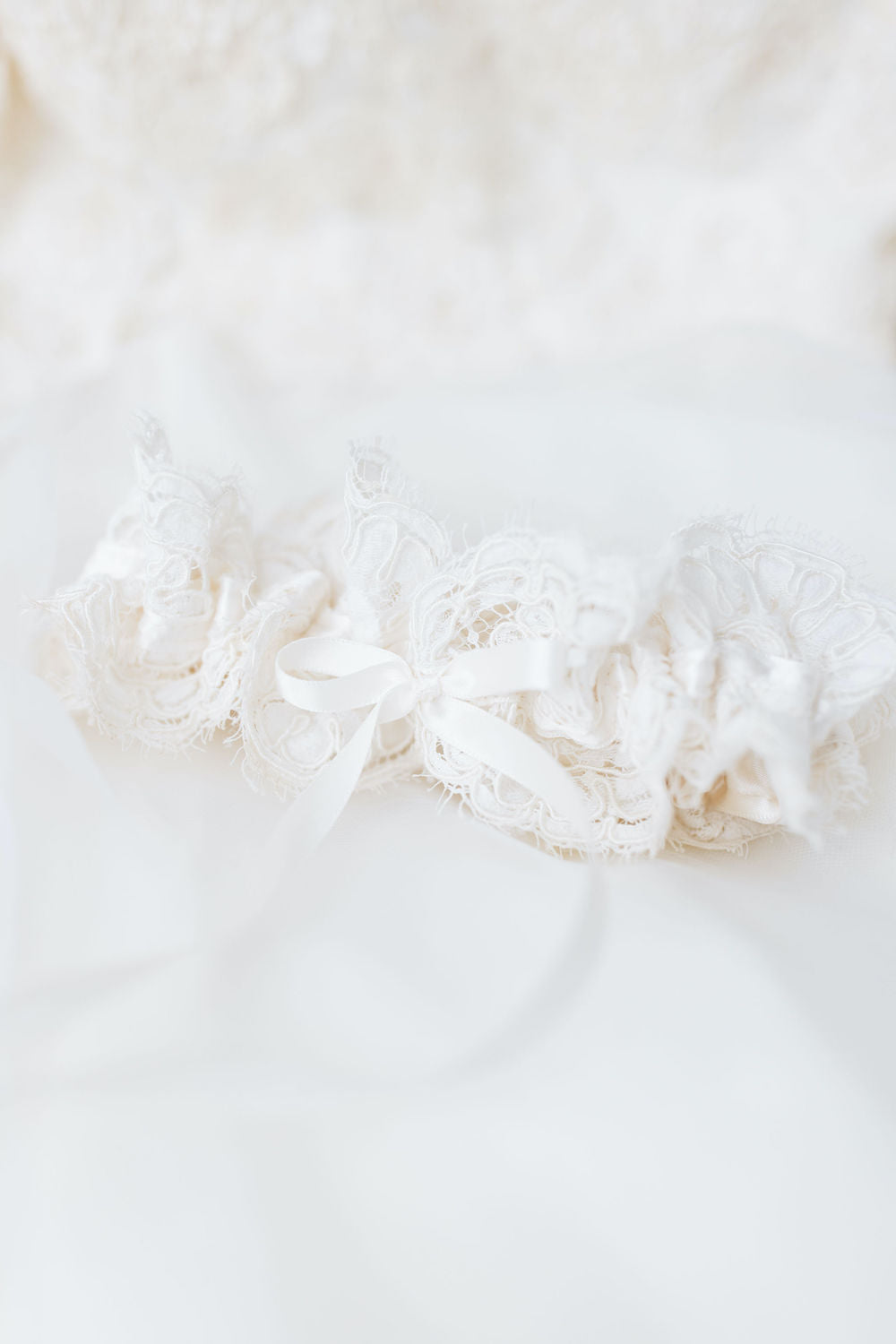 from mom's lace wedding dress ivory wedding garter heirloom handmade by The Garter Girl