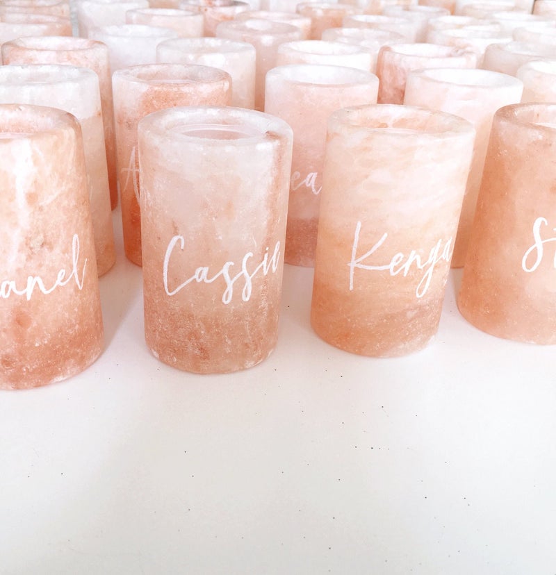 Himalayan Salt Shot Glass Place Card