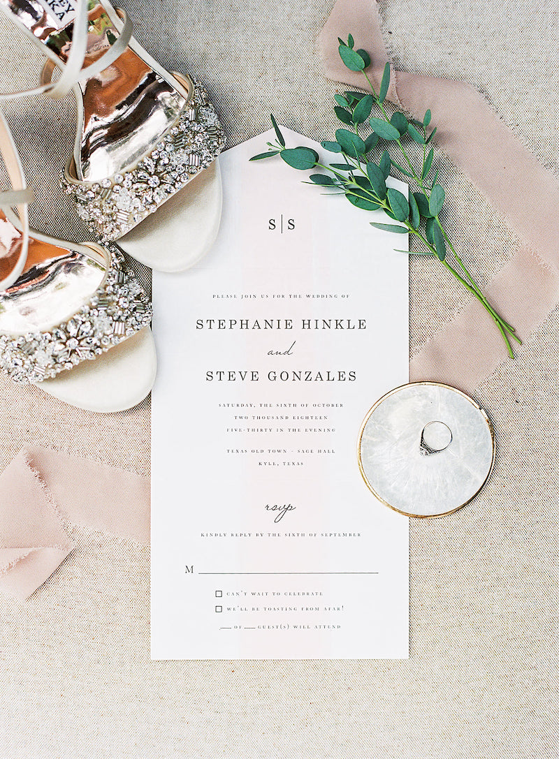 invitation suite - blush wedding in October in Texas