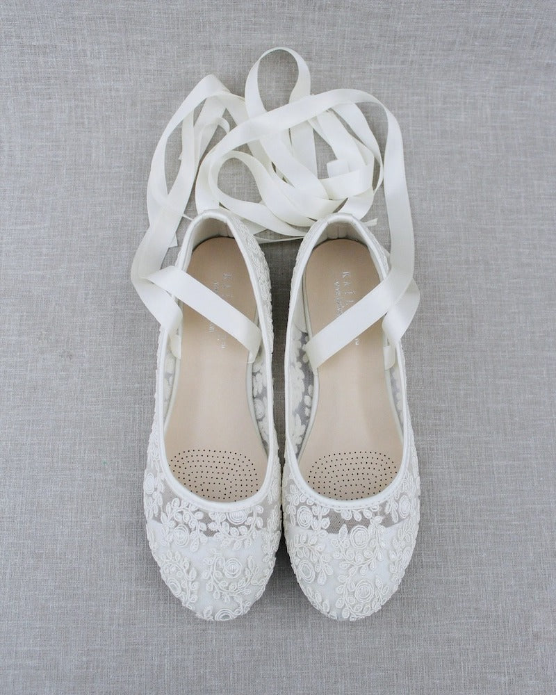 Ivory Lace Bridal Flats
