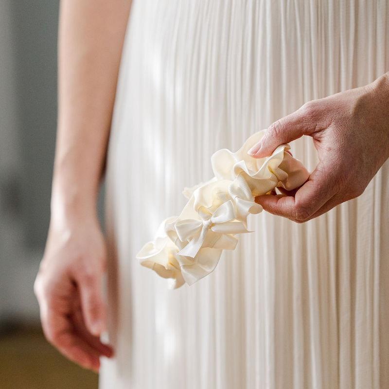 Modern Ivory Wedding Garter