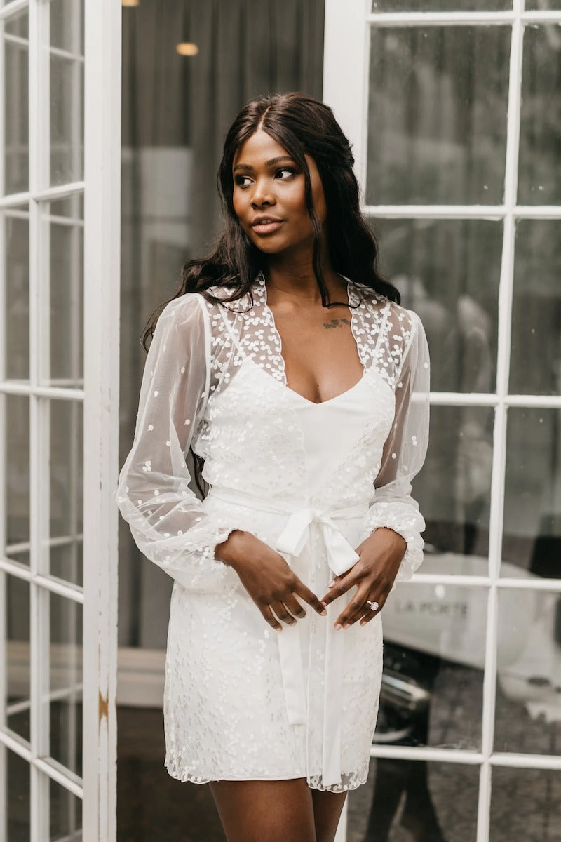 Lace and Tulle Sleeve Bridal Robe