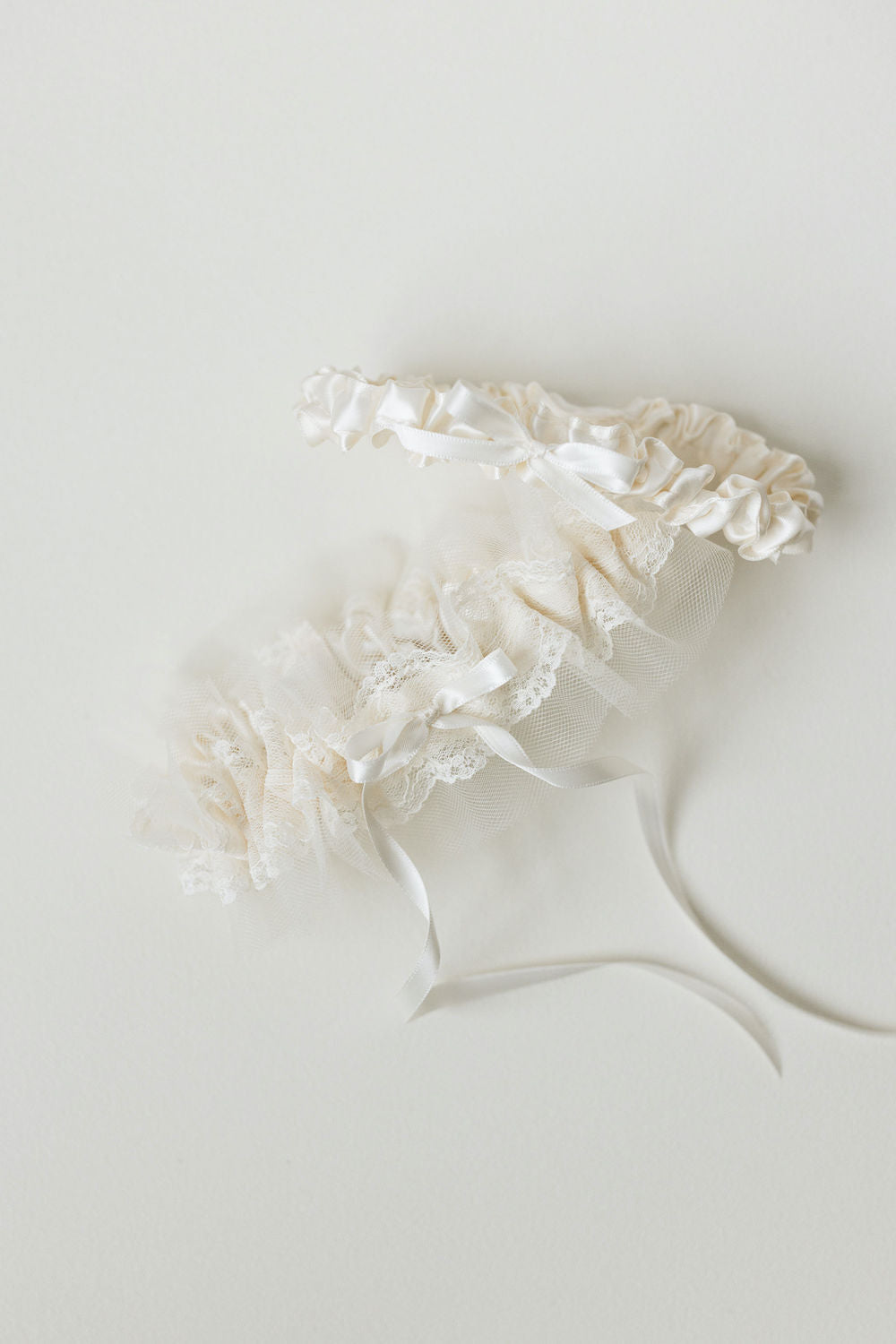 tulle and lace wedding garter set handmade wedding heirloom by The Garter Girl