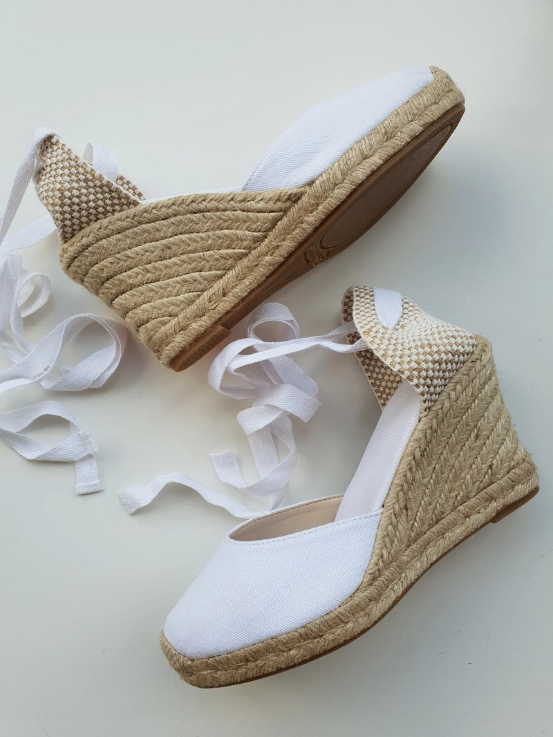 Lace Up Espadrille Wedges