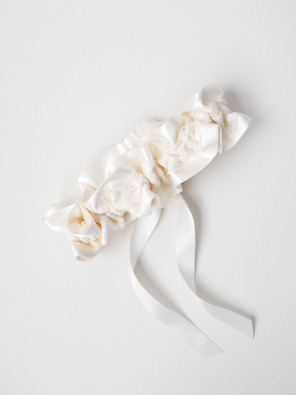 handmade lace & ivory wedding garter created by The Garter Girl