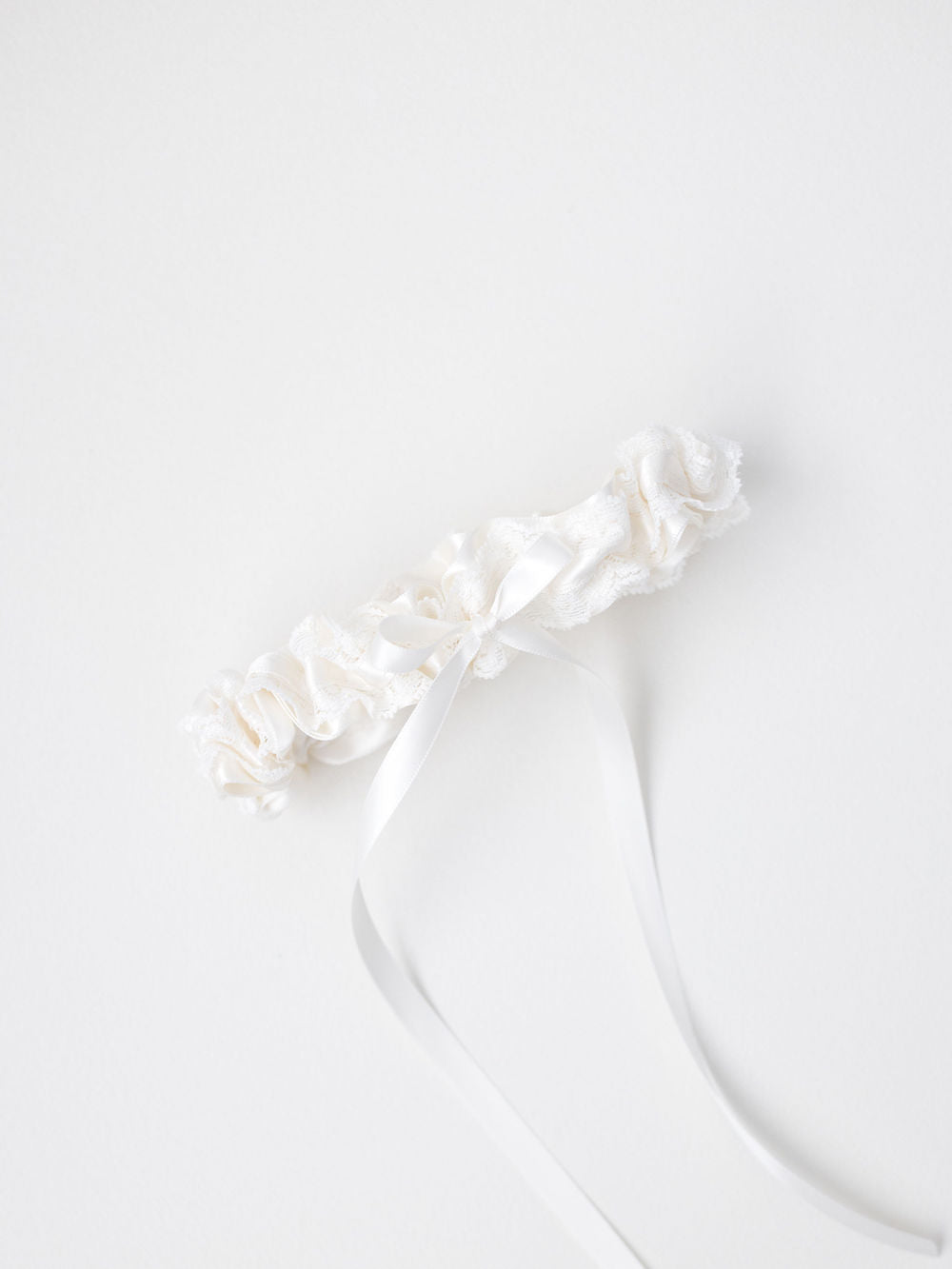 lace wedding garter in ivory handmade with embroidery by The Garter Girl