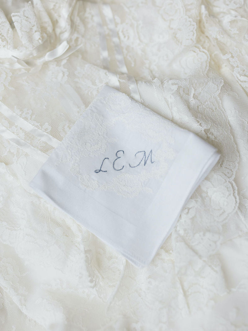 Lace Wedding Handkerchief Made from Mom's Wedding Dress