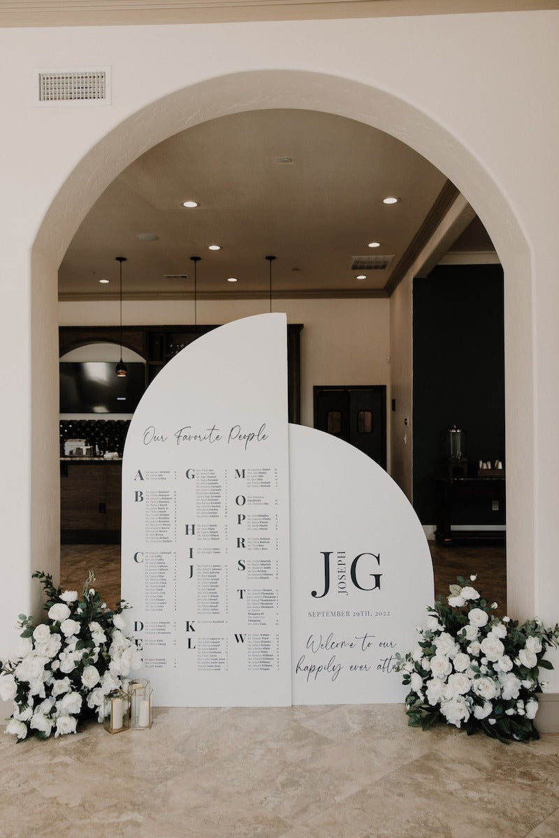 Large Seating Chart Panel for Wedding