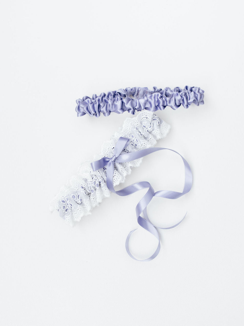Lavender Satin and White Lace Garter Set by Expert Bridal Accessories Designer The Garter Girl 3