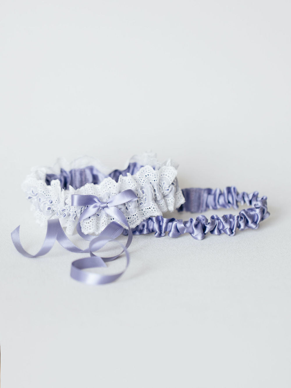 Lavender Satin and White Lace Garter Set by Expert Bridal Accessories Designer The Garter Girl 2