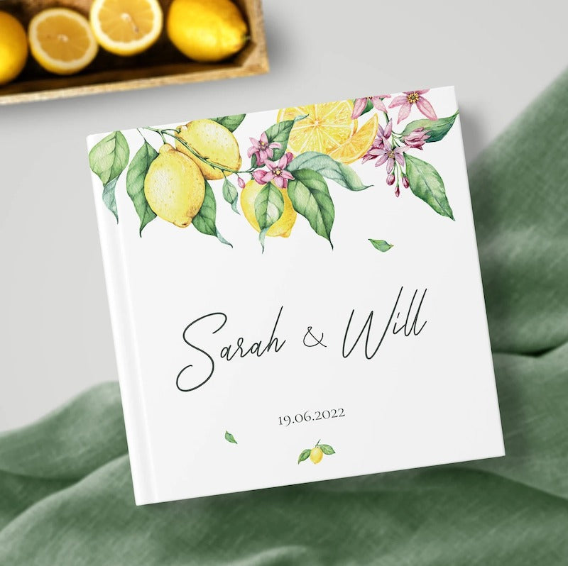 Lemon Wedding Guest Book