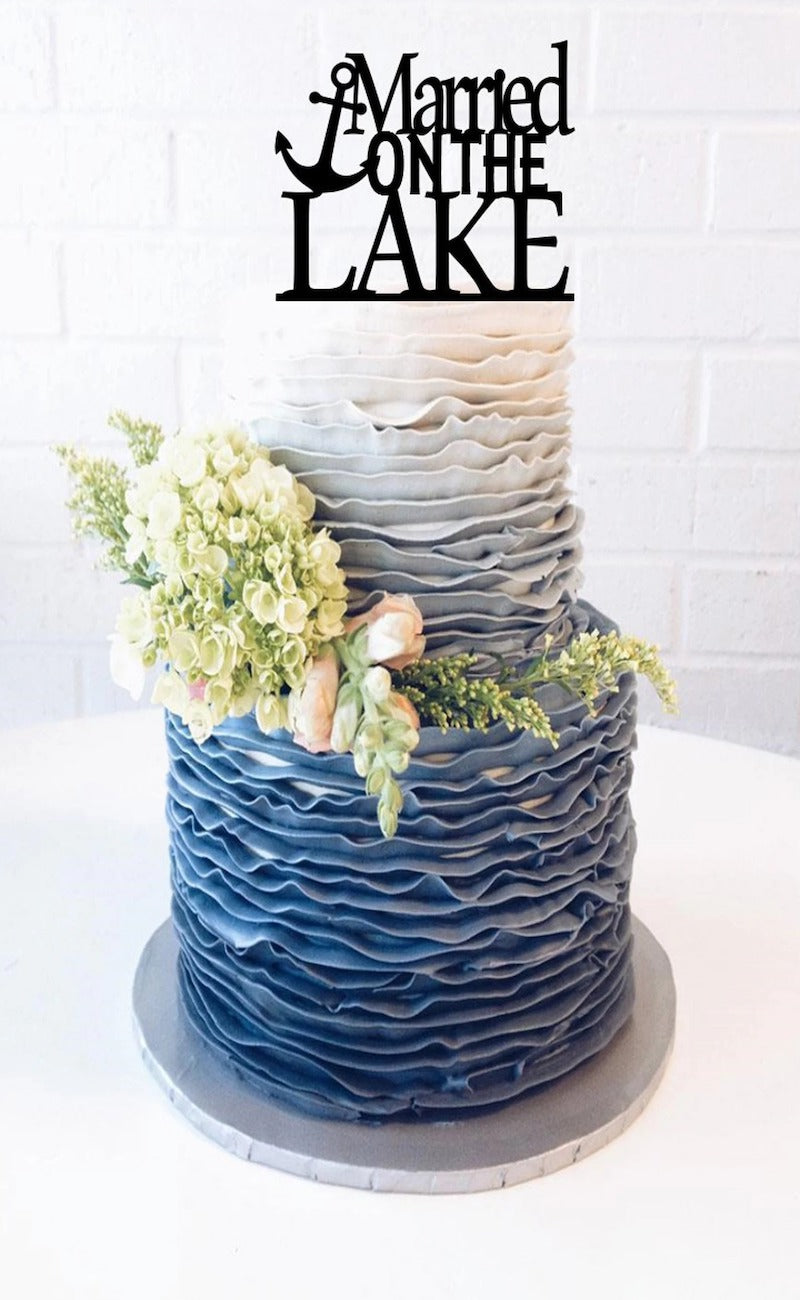 Married On The Lake Cake Topper