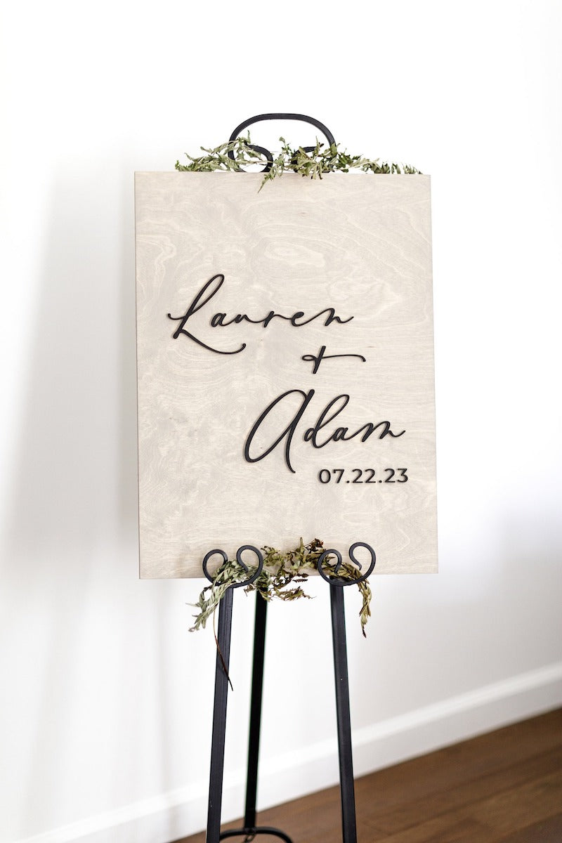 Minimalist 3d Wood Wedding Welcome Sign