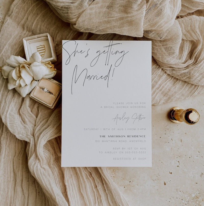 Minimalist Bridal Shower Invitation