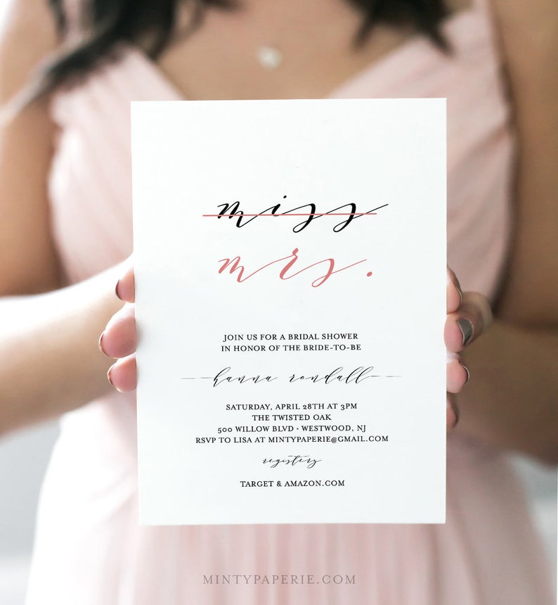 modern downloadable bridal shower invitation