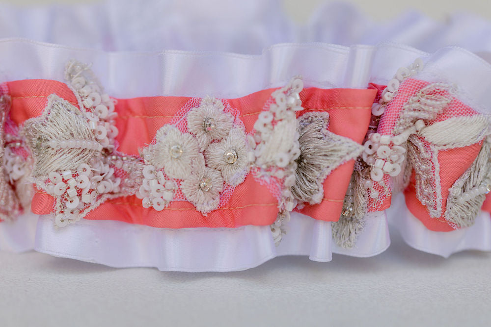 wedding garter heirlooms made from mother and daughter wedding dresses by The Garter Girl