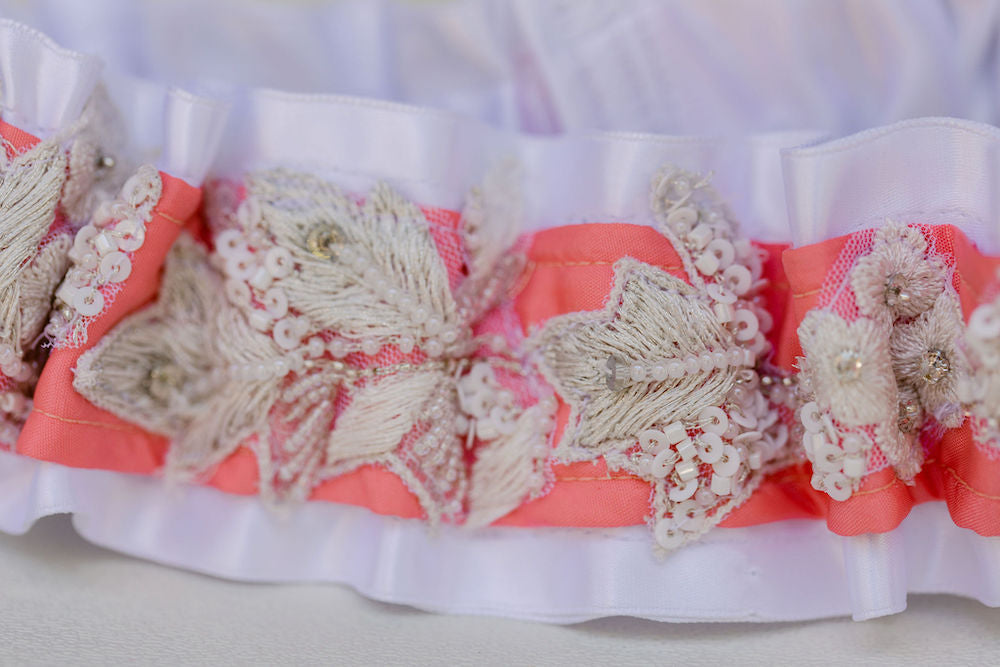 wedding garter heirlooms made from mother and daughter wedding dresses by The Garter Girl