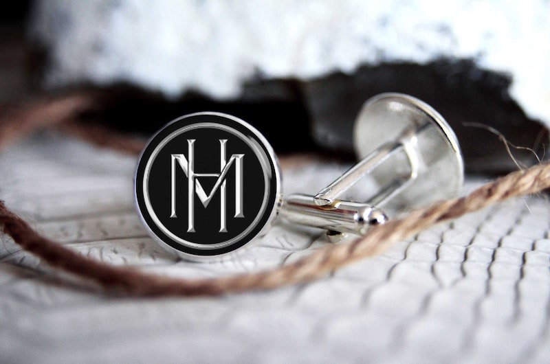 Monogram Cuff Links Engagement Gift for Groom