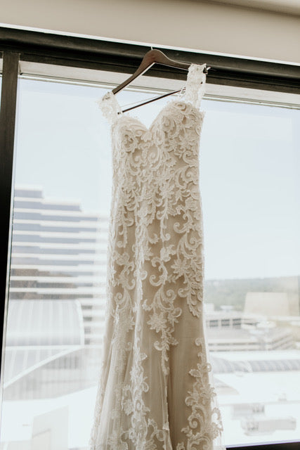 Brides Wedding Dress in Window