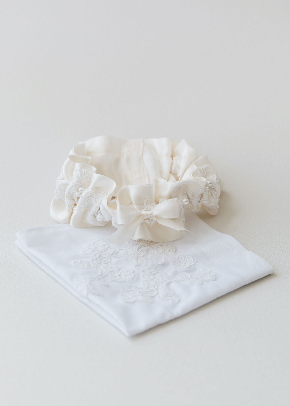 Lace & Pearls Wedding Garter From Mother's Wedding Dress