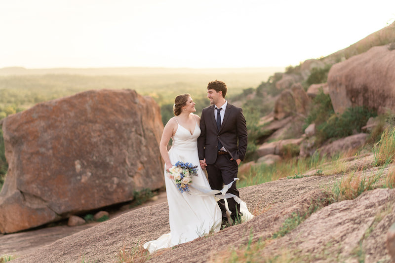 Mountainside Bride and Groom Adventure Session Wedding Photos