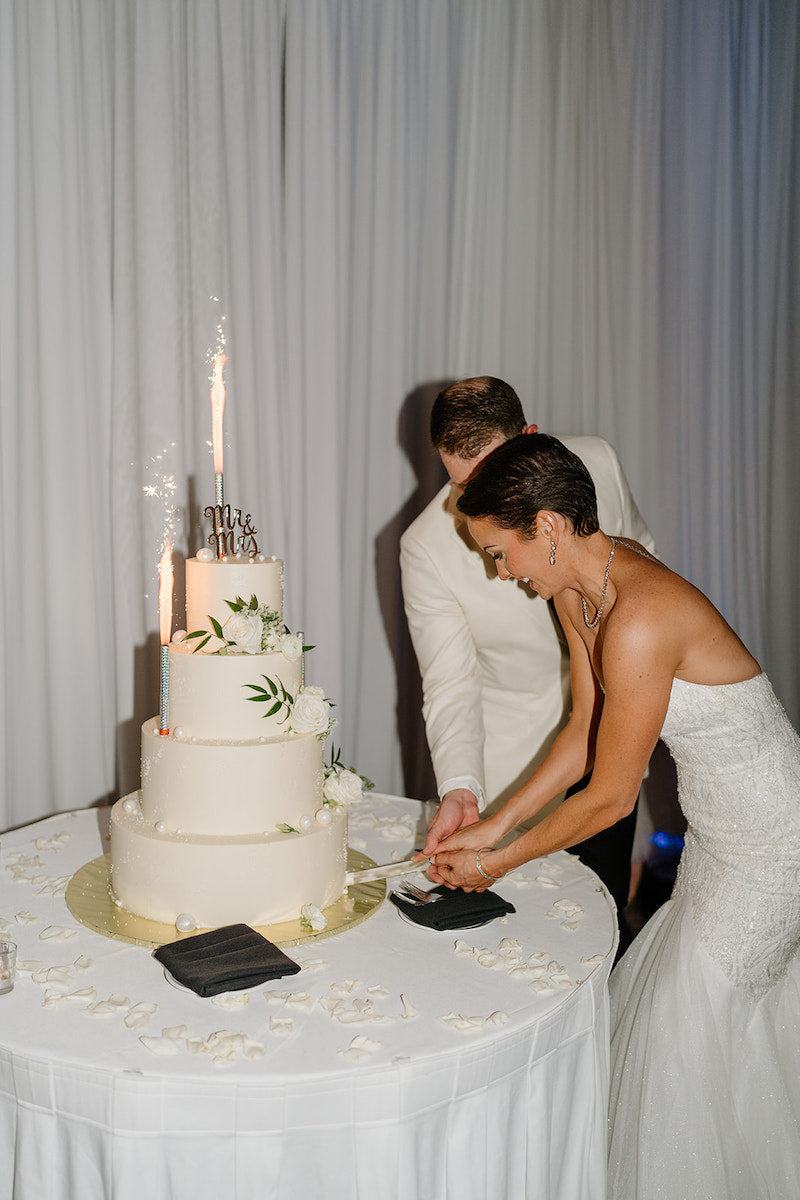 New Years Wedding Cake with Fireworks