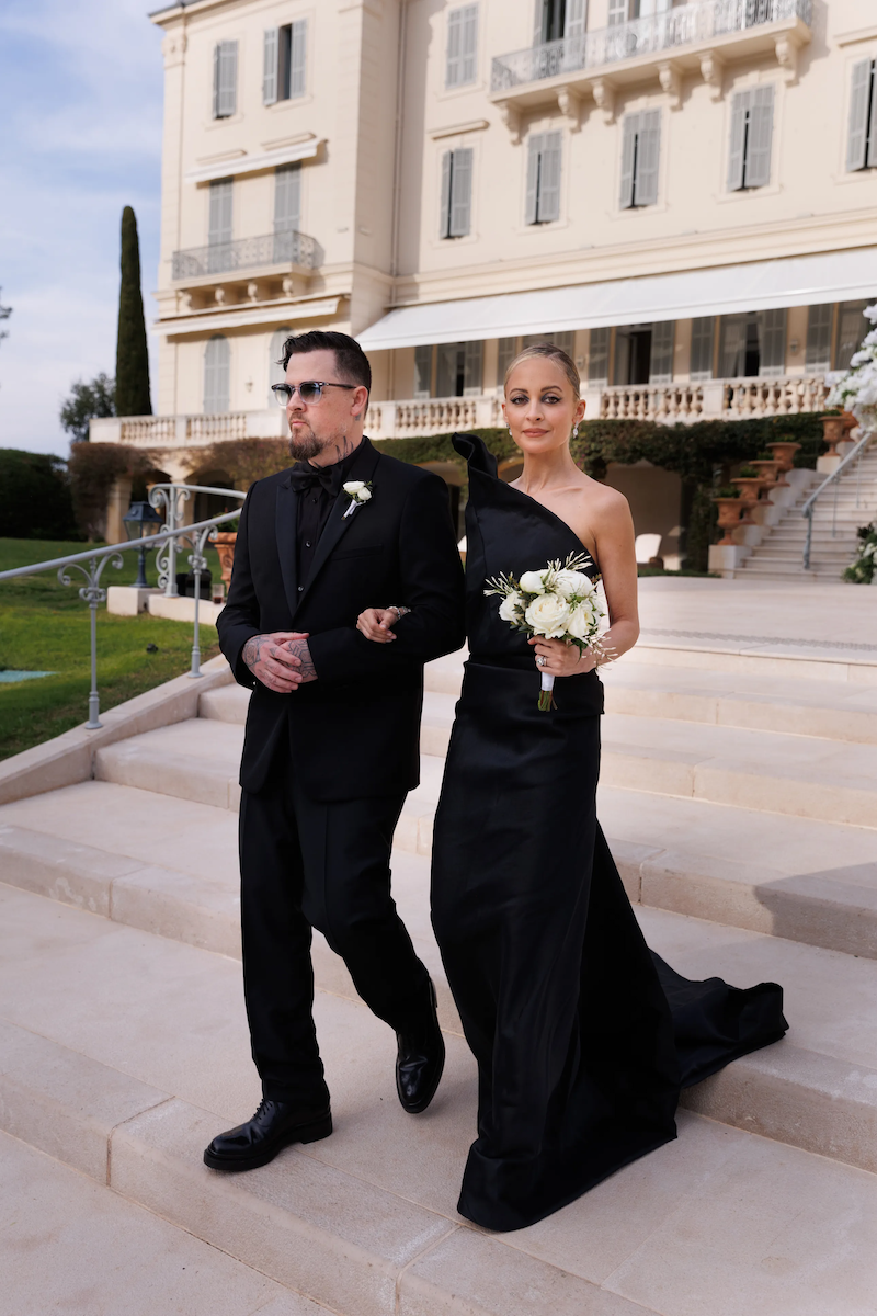 Nicole Richie Black Bridesmaid Dress for Sofia Richie's Wedding