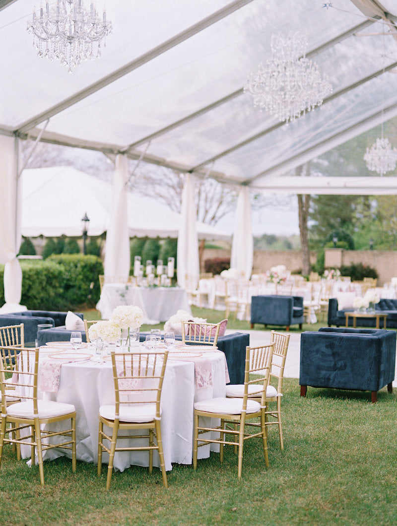 Outdoor Wedding Clear Tent with Chandeliers