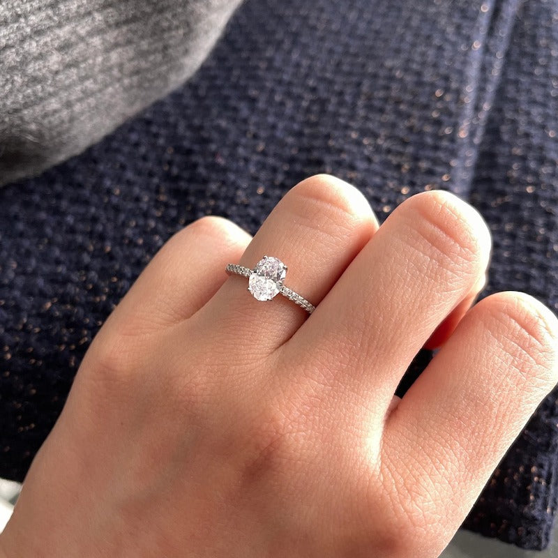 Oval Shaped Solitaire Engagement Ring