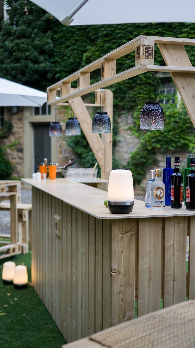 Pallet Furniture Bar for Backyard Wedding
