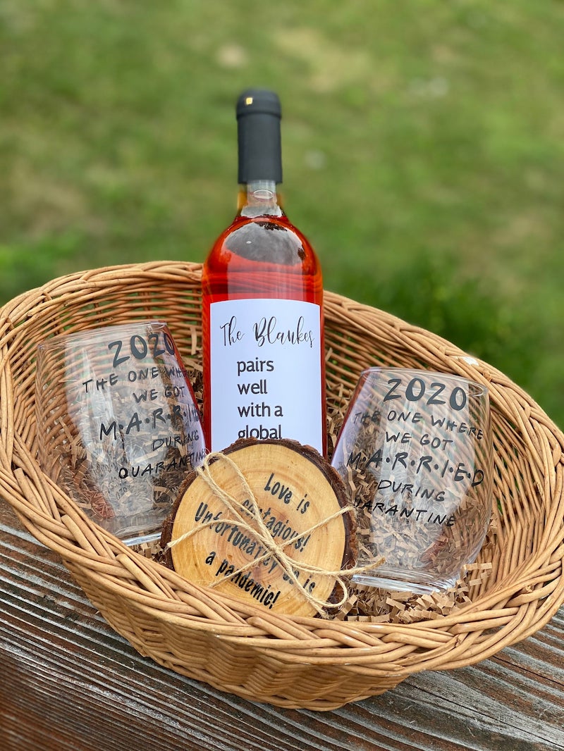 Pandemic Wedding Gift Wine Basket