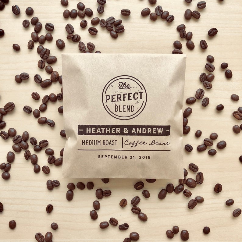 Perfect Blend Coffee Beans Wedding Favor Bag
