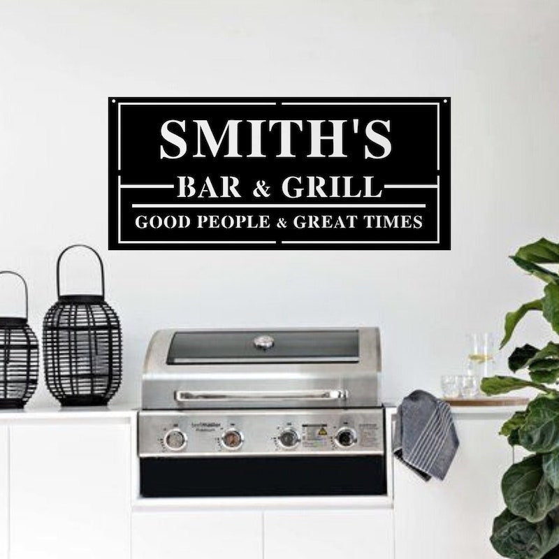 Personalized Bar and Grill Backyard Sign