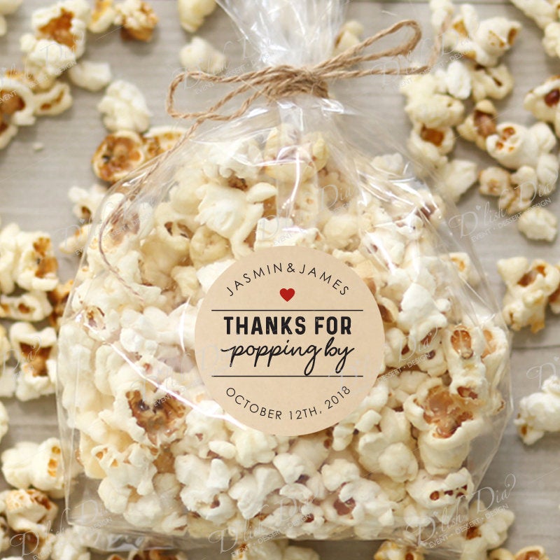 Personalized Stickers for Popcorn Favor