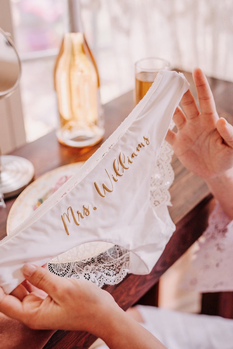 Personalized Bride Panties Lingerie Shower Gift