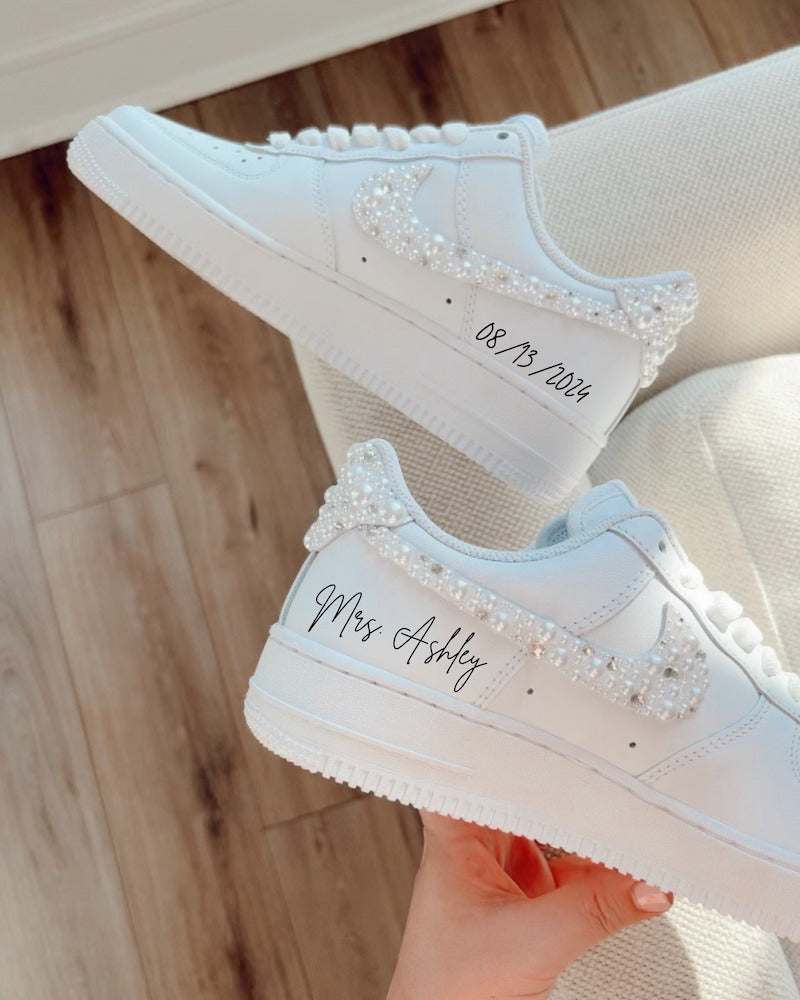 Personalized and Embellished Bridal Sneakers