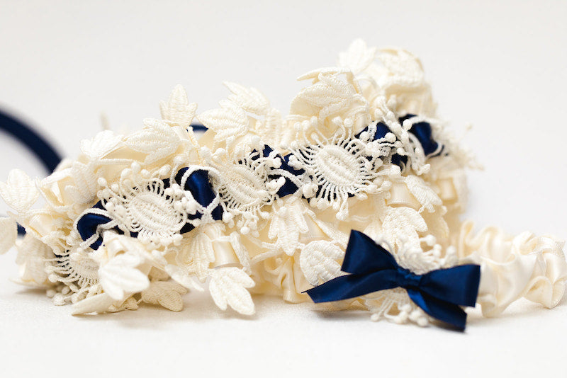 personalized garter with hashtag and grandmother dress lace