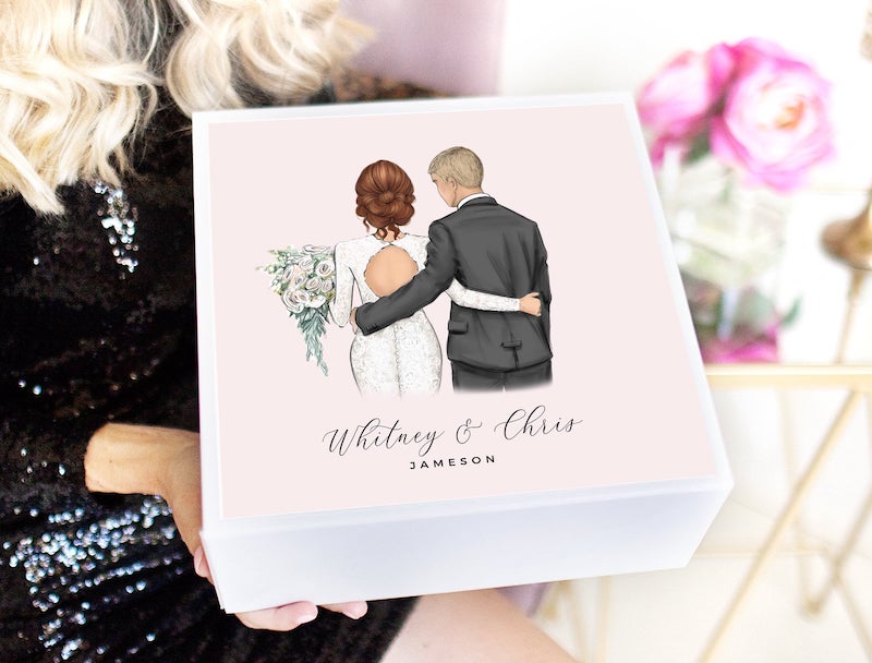 Personalized Illustrated Bridal Shower Gift Box
