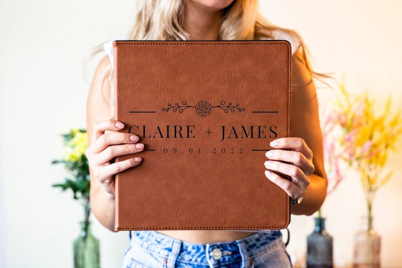 Personalized Leather Wedding Planning Binder