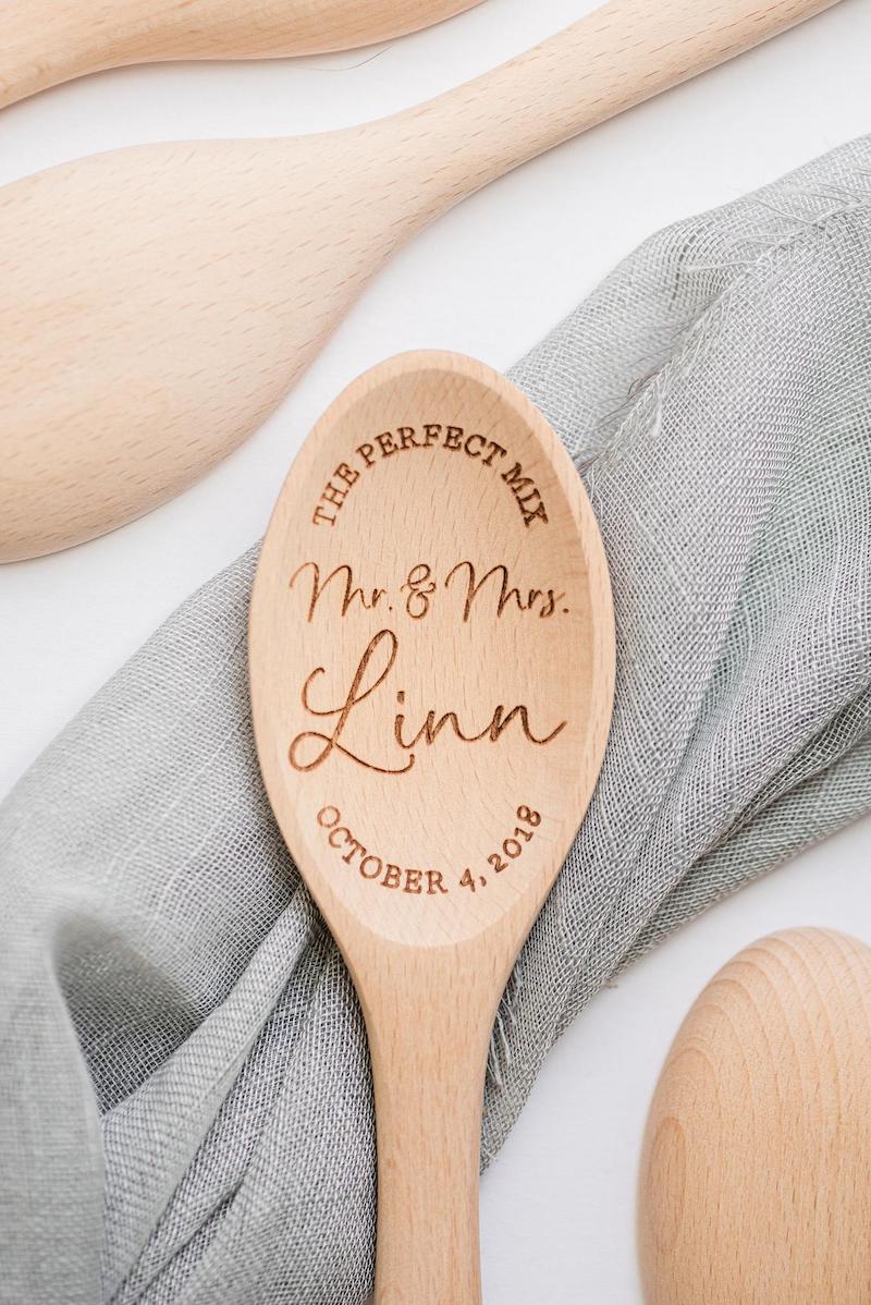Personalized Mr and Mrs Wooden Spoon