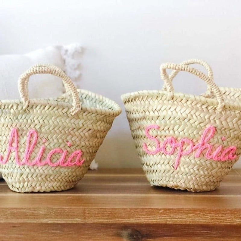 Personalized Name Straw Totes