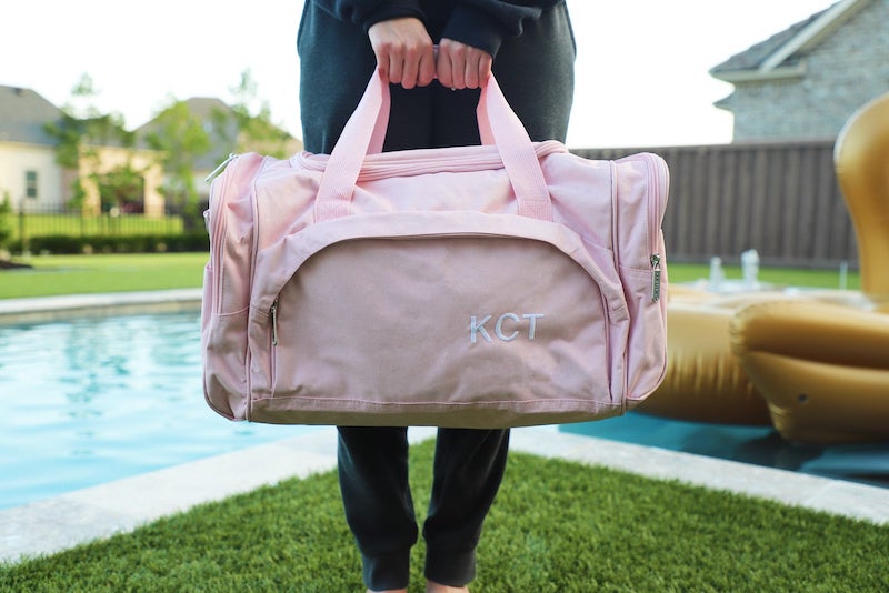 Personalized Pink Duffle Bag