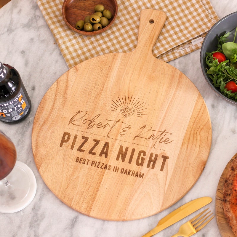 Personalized Pizza Night Wood Serving Board