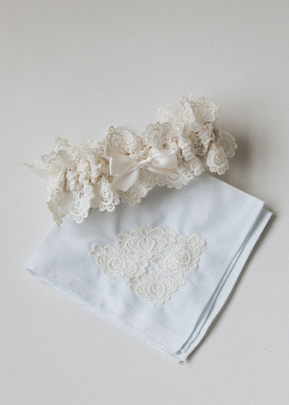 personalized wedding garter made from bride's mother's silk & lace wedding dress - handmade heirloom by The Garter Girl